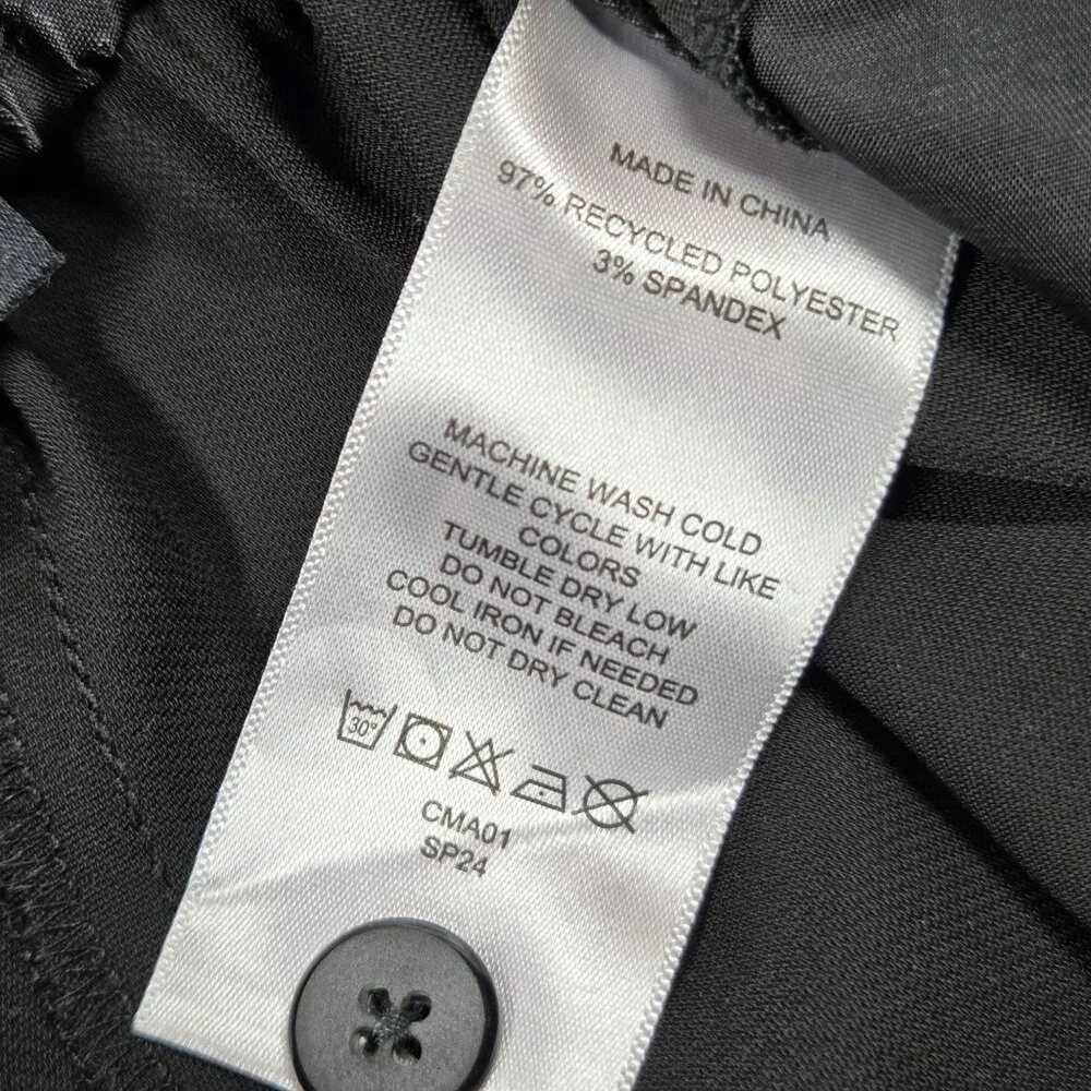 Quince Pants Womens 10 Black Stretch Crepe Classic Trousers Office Luxury